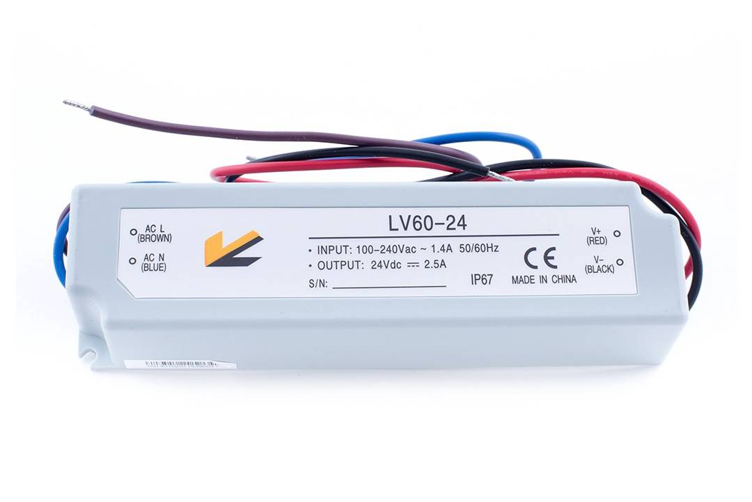 Блок Питания для ленты IP 67 пластик 60 W, 24V — изображение 2