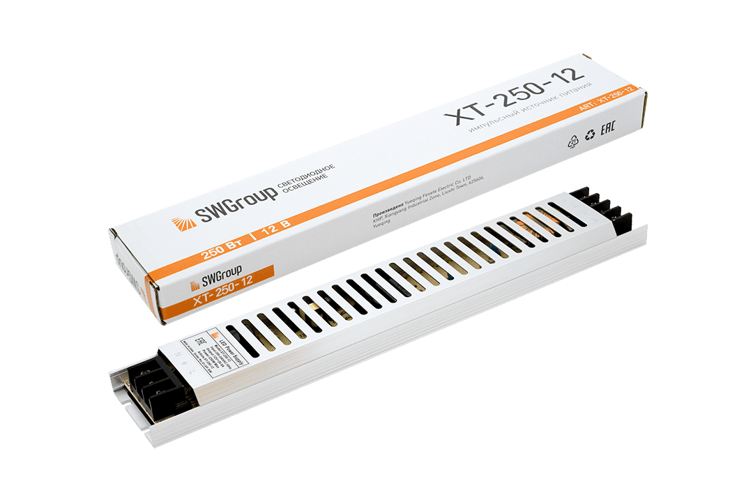 Ультратонкий блок питания в металлическом корпусе, IP20, 250W, 12V