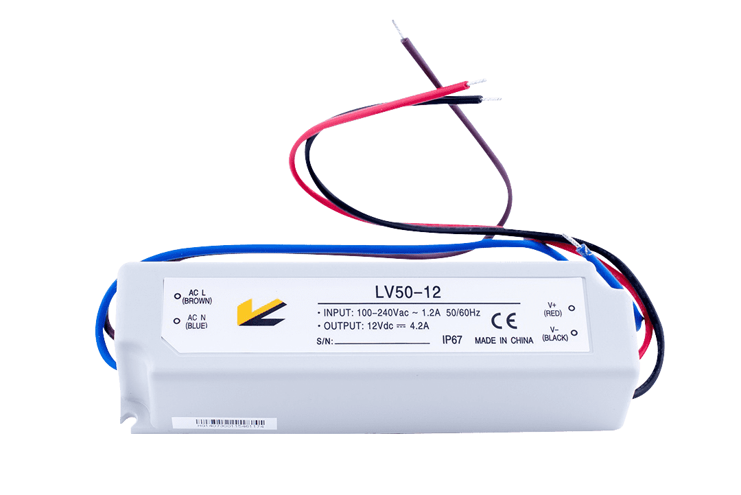 Блок Питания для ленты IP 67 пластик 50 W, 12V