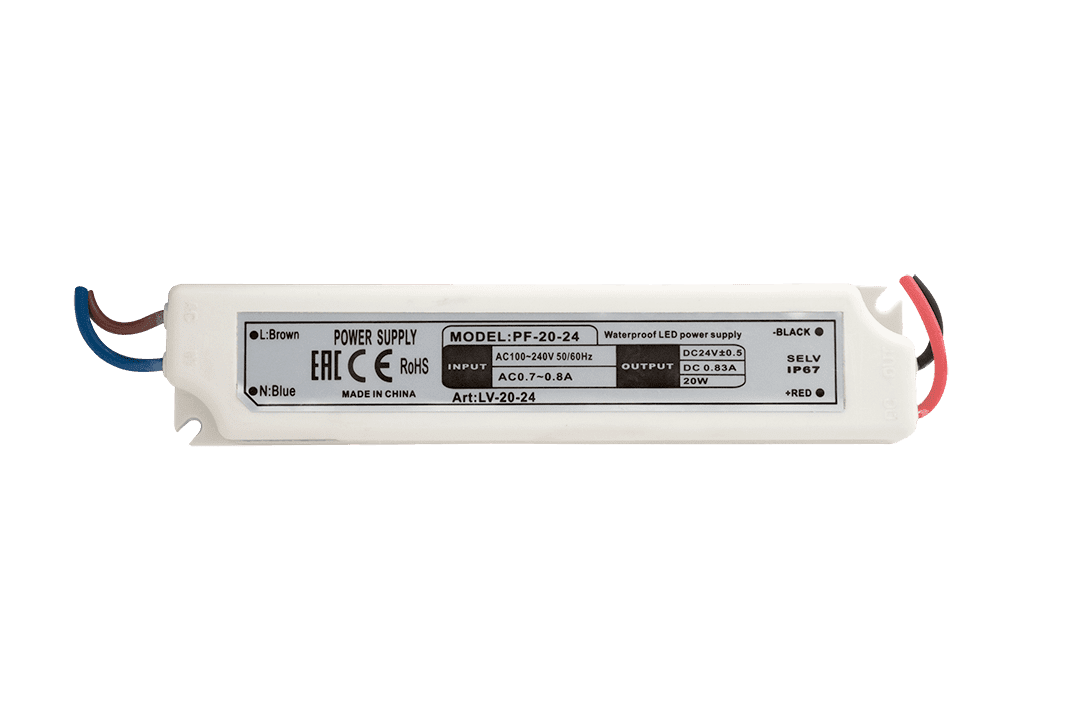 Блок Питания для ленты IP 67 пластик 20 W, 24V — изображение 3