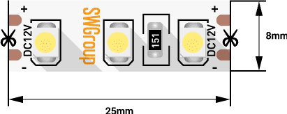 Лента светодиодная эконом 5050, 60 LED/м, 14,4 Вт/м, 12В , IP20, Цвет: Зеленый — изображение 7